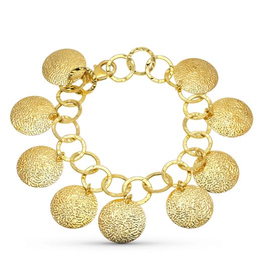 18K Pulsera Oro Amarillo Fetiches Redondos
