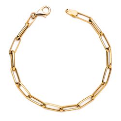 18K Pulsera Oro Amarillo Hueca Eslabones Ancho: 4 Mm. Largo: 19Cm