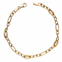 18K Pulsera Oro Amarillo Hueca Eslabones Ancho: 4,5 Mm. Largo: 20Cm