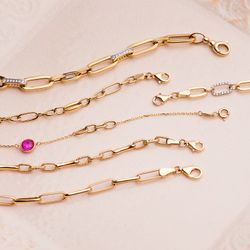 18K Pulsera Oro Amarillo Hueca Eslabones Ancho: 4,5 Mm. Largo: 20Cm