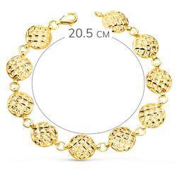 18K Pulsera Oro Amarillo Motivos Redondos Tallados 12 Mm 20.5 Cm