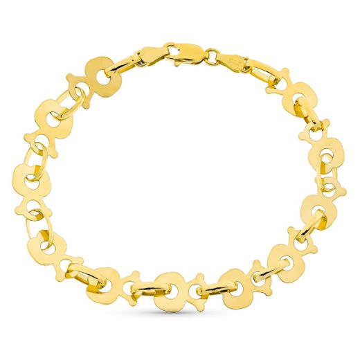 18K Pulsera Oro Amarillo Oso Longitud 20Cm