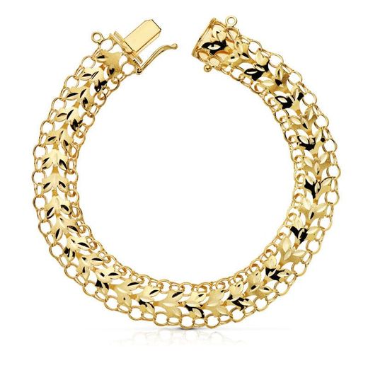 18K Pulsera Oro Amarillo Princesa 10 Mm 20Cm 12.0 Gr