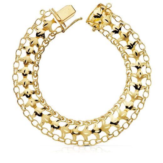 18K Pulsera Oro Amarillo Princesa 13 Mm 19Cm