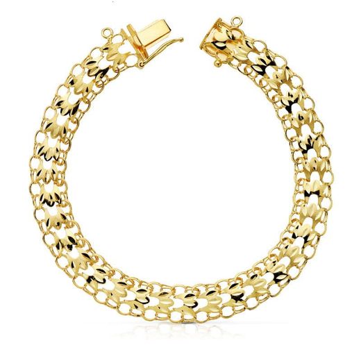 18K Pulsera Oro Amarillo Princesa 9 Mm 20.5 Cm