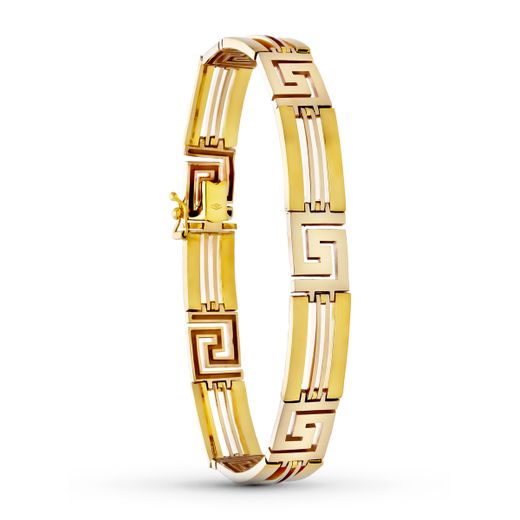 18K Pulsera Oro Bicolor Caballero Longitud 19Cm Ancho 10 Mm