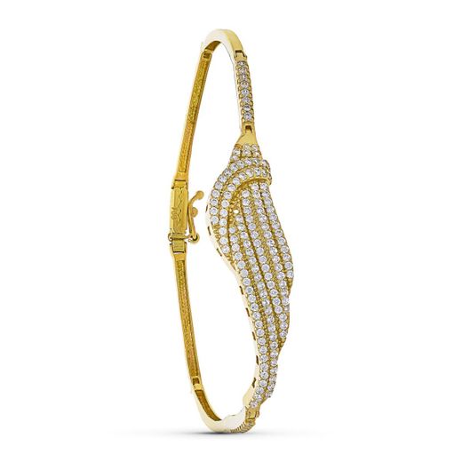 18K Pulsera Oro Bicolor Circonita Motivo