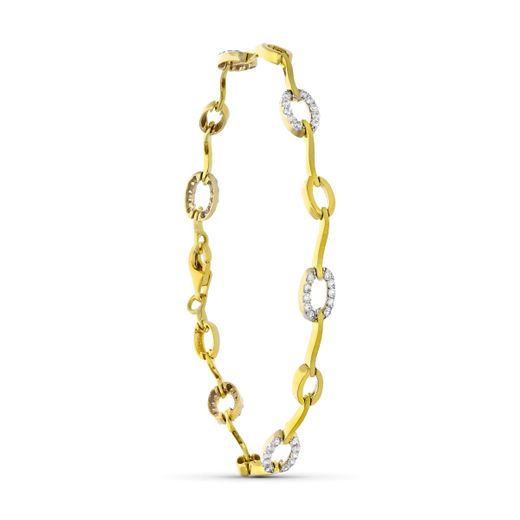 18K Pulsera Oro Bicolor Circonitas