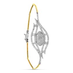 18K Pulsera Oro Bicolor Con Circonita 19.5 Cm