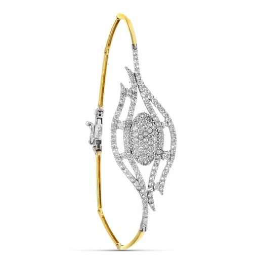 18K Pulsera Oro Bicolor Con Circonita 19.5 Cm