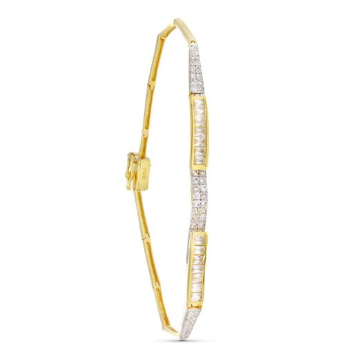 18K Pulsera Oro Bicolor Con Circonita 20Cm