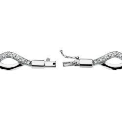 18K Pulsera Oro Blanco Circonita 18.5Cm