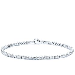 18K Pulsera Oro Blanco Circonita 19Cm
