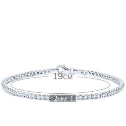 18K Pulsera Oro Blanco Circonita 19Cm