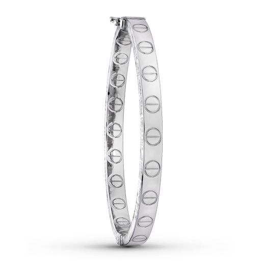 18K Pulsera Rigida Oro Blanco Medida Interior 62X55 Mm Ancho Total 8 Mm