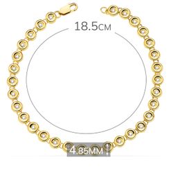 18K Pulsera Riviere Oro Amarillo 31 Diamantes. 0.434 Qts. Vs2-G 4.85 Mm 18.5 Cm