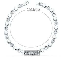 18K Pulsera Riviere Oro Blanco 16 Diamantes 0,240 Qts. 4,85 Mm G-Vs2. Largo: 18,5 Cm