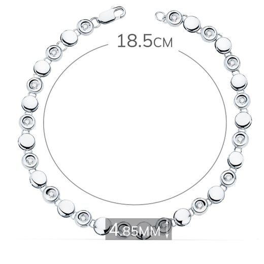 18K Pulsera Riviere Oro Blanco 16 Diamantes 0,240 Qts. 4,85 Mm G-Vs2. Largo: 18,5 Cm