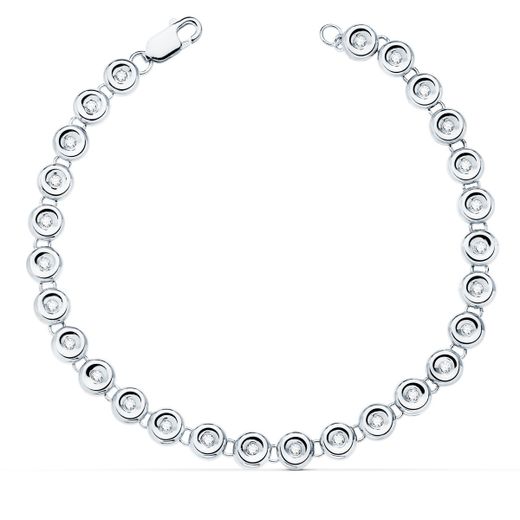18K Pulsera Riviere Oro Blanco 31 Diamantes 0.434 Qts. Vs2-G 4.85 Mm 19Cmts