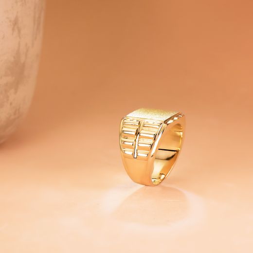 18K Sello Oro Amarillo Caballero Cuadrado Tipo Rolex. Zona Grabado: 14X14 Mm