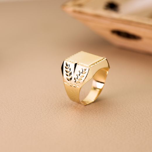 18K Sello Oro Amarillo Caballero Tallado Hueco. Zona Grabado: 18X16 Mm