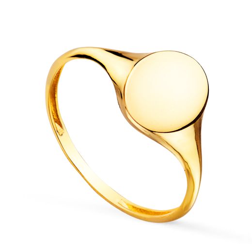 18K Sello Oro Amarillo Forma Oval. Zona Grabado: 9X8 Mm