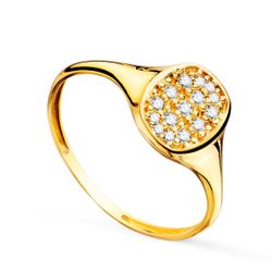 18K Sello Oro Amarillo Mujer Cabeza Tonel Con Circonita 9X7 Mm