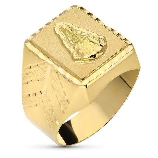 18K Sello Oro Amarillo Virgen Del Rocio Hueco
