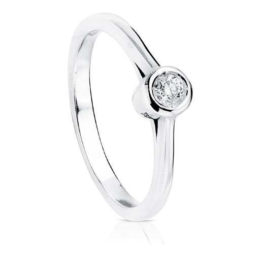 18K Solitario Diamante Oro Blanco 0.100 Qts. Si-H