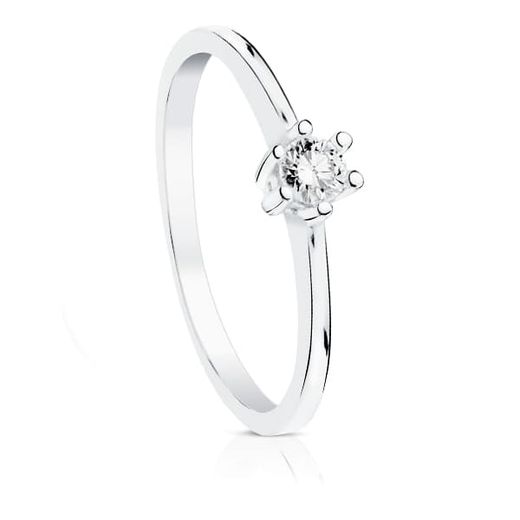 18K Solitario Diamante Oro Blanco 0.100 Qts. Si-H