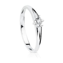 18K Solitario Diamante Oro Blanco 0.150 Qts. Si-H