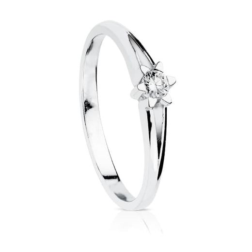 18K Solitario Diamante Oro Blanco 0.150 Qts. Si-H