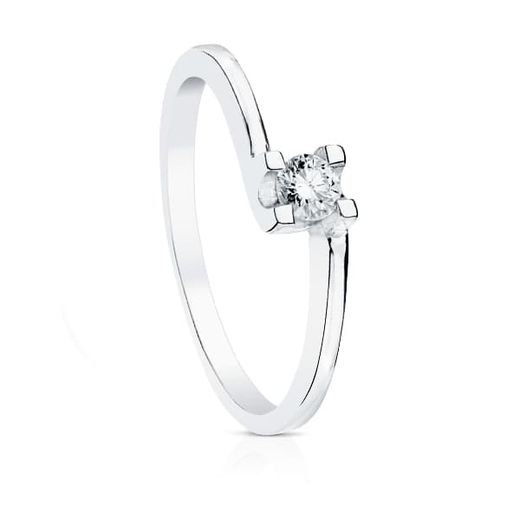 18K Solitario Diamante Oro Blanco 0.150 Qts. Si-H