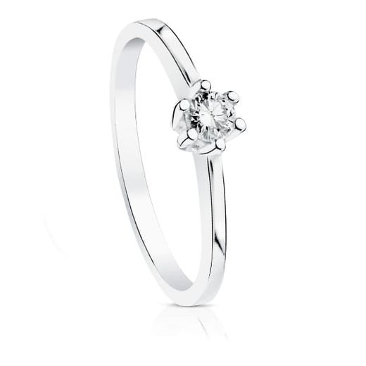 18K Solitario Diamante Oro Blanco 0.150 Qts. Si-H