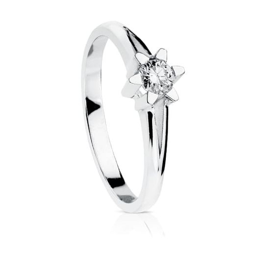 18K Solitario Diamante Oro Blanco 0.200 Qts. Si-H