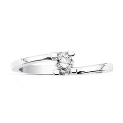 18K Solitario Diamante Talla Brillante Oro Blanco 0.100 Qts. Si-H