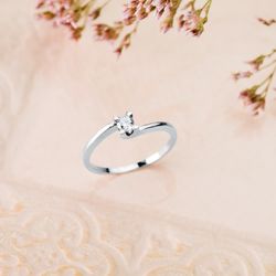 18K Solitario Diamante Talla Brillante Oro Blanco 0.150 Qts. Si-H