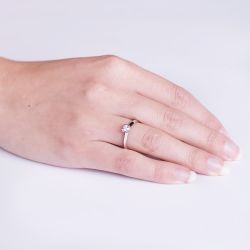18K Solitario Diamante Talla Brillante Oro Blanco 0.150 Qts. Si-H