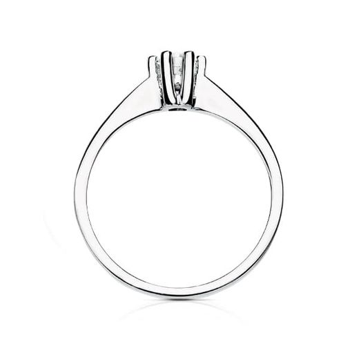 18K Solitario Diamante Talla Brillante Oro Blanco 0.200 Qts. Si-H