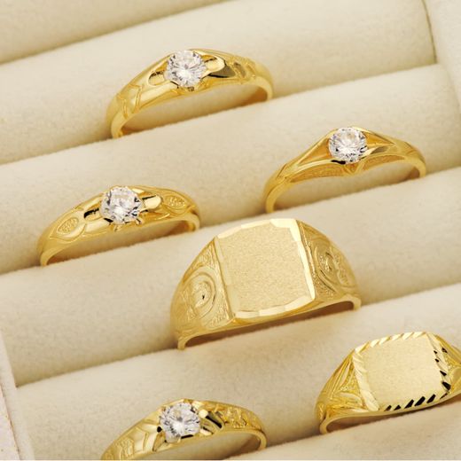 18K Solitario Oro Amarillo Cadete Macizo Brillo Circonita 4.5 Mm Ancho 5.5 Mm
