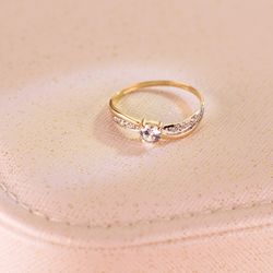 18K Solitario Oro Bicolor Circonita 4 Mm