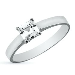 18K Solitario Oro Blanco 5X5 Mm