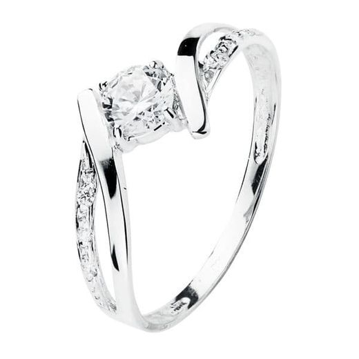 18K Solitario Oro Blanco Circonita 4 Mm