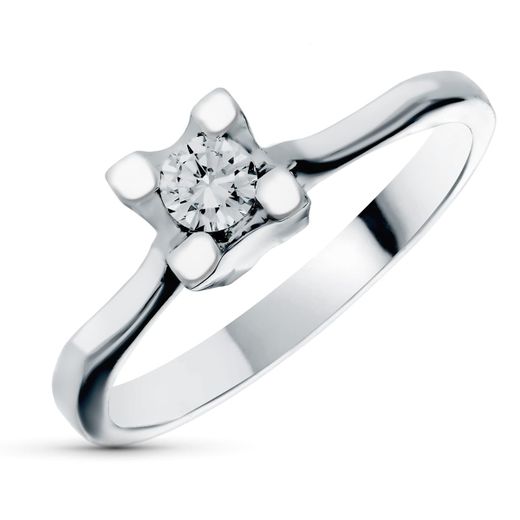 18K Solitario Oro Blanco Diamante 0.18 Qts. Ancho: 5,5 Mm