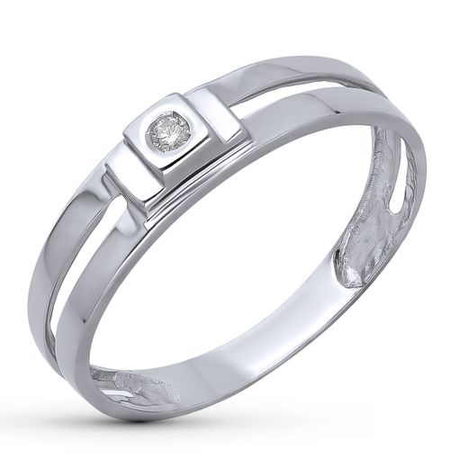 18K Solitario Oro Blanco Diamante Talla Brillante 0.040 Qts. Ancho: 4,5Mm