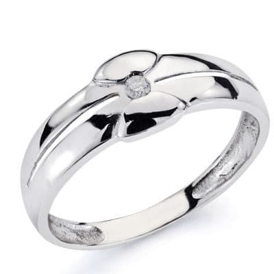 18K Solitario Oro Blanco Diamante Talla Brillante 0.050 Qts.