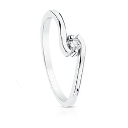 18K Solitario Oro Blanco Diamante Talla Brillante 0.100 Qts. G-Vs2