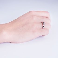 18K Solitario Oro Blanco Diamante Talla Brillante 0.200 Qts. Si-H