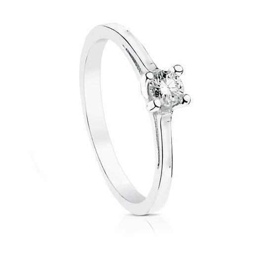 18K Solitario Oro Blanco Diamantes Talla Brillante 0.200 Qts. Si-H