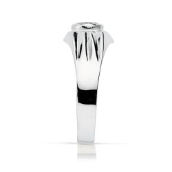 18K Solitario Oro Blanco Hueco Con Circonita En Bocel De 5 Mm